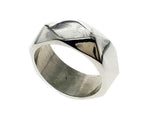 Diamond Dented Sterling Silver Band