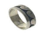 Oxidised Wave Matte Sterling Silver Ring - Essentially Silver Jewelry