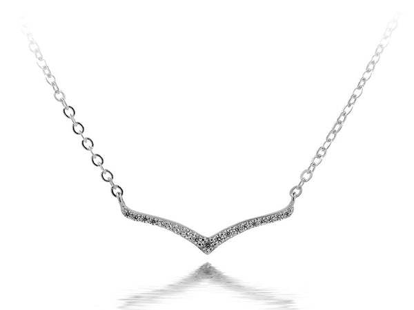 A Sterling Silver Cubic Zirconia Necklace - Essentially Silver Jewelry