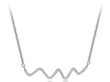 A Sterling Silver Squiggle Cubic Zirconia Necklace - Essentially Silver Jewelry