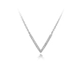 A Sterling Silver V Cubic Zirconia Necklace - Essentially Silver Jewelry
