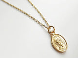 Coin 18K Gold Plated 925 Sterling Silver Virgin Mary Necklace