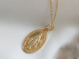 Coin 18K Gold Plated 925 Sterling Silver Virgin Mary Pendant
