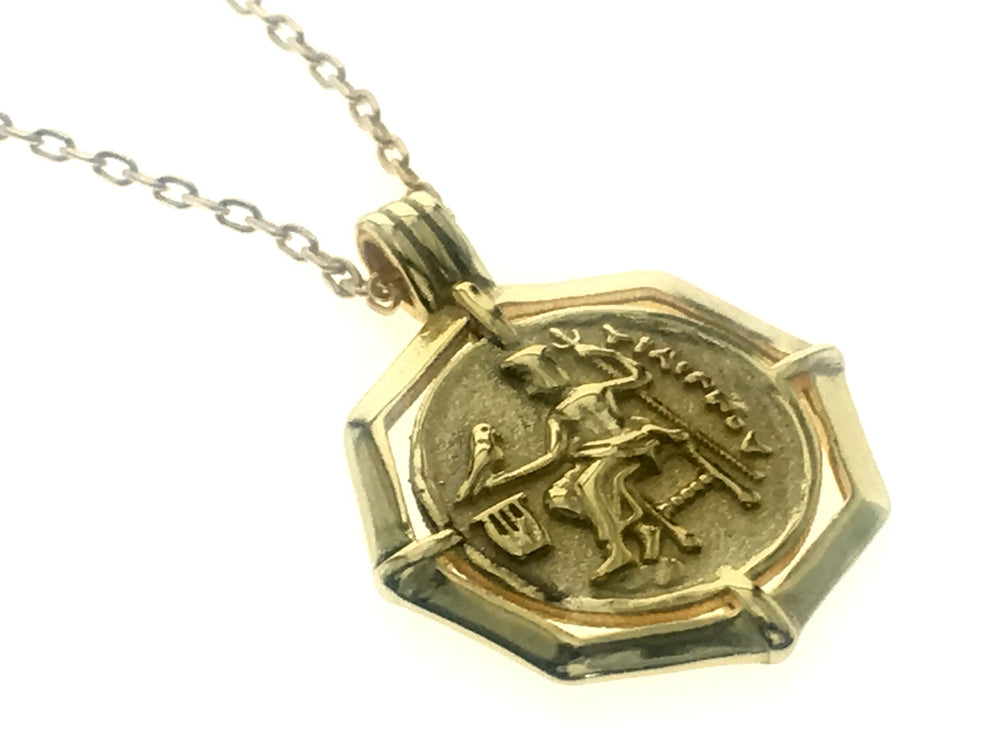 18K Gold Plated 925 Sterling Silver Coin Pendant