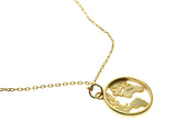 Coin 18K Gold Plated World Sterling Silver Necklace