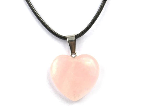 Heart Shape Rose Quartz Crystal Necklace
