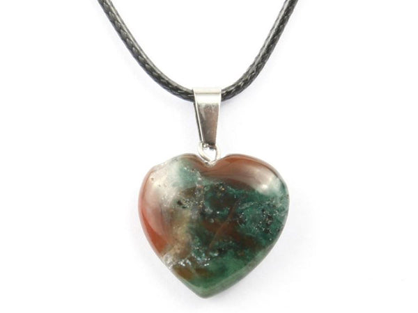Heart Shape India Agate Crystal Necklace