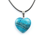 Heart Shape Blue Crazy Agate Crystal Necklace