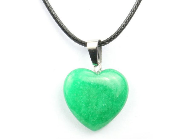 Heart Shape Malaysian Jade Crystal Necklace