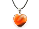 Heart Shape Red Agate Crystal Necklace