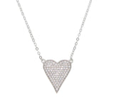 Cubic Zirconia Heart Sterling Silver Necklace