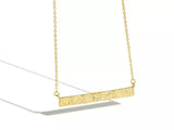 Gold Plated 925 Sterling Silver Necklace Wrinkle Uneven Geometric Rectangle Necklace