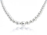 Ball Graduated Sterling Sterling Silver Necklace  450mm (17.7") - Essentially Silver Jewelry
