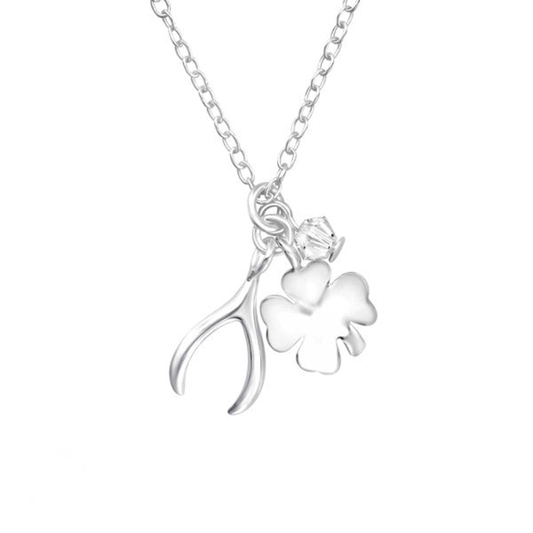 A Sterling Silver Lucky Charm Necklace with Crystals from Swarovski - Essentially Silver Jewelry