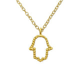 Gold Plated Hamsa Sterling Siver Necklace