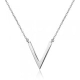 A Sterling Silver V Necklace with 45cm Chain - Essentially Silver Jewelry