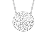 A Sterling Silver Patterned Round  Necklace - Essentially Silver Jewelry