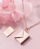 Rose Gold Plated Love Letter Envelope Necklace