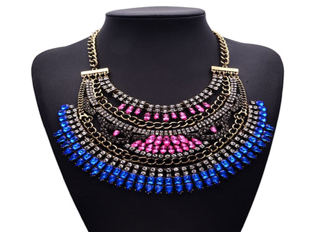 Boho Beaded Cleopatra Necklace - Essentially Silver Jewelry
