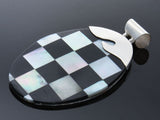 Shell Checkered .925 Sterling Silver Pendant