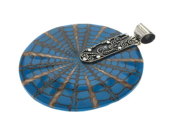 Blue Shell .925 Sterling Silver Pendant