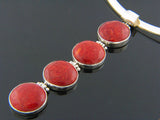 Red Coral Sterling Silver Pendant - Essentially Silver Jewelry