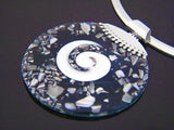 Shell Round Center Swirl .925 Sterling Silver Pendant
