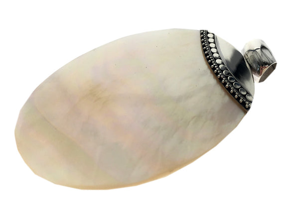 Mother of Pearl Oval .925 Sterling Silver Pendant - Essentially Silver Jewelry