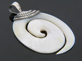 Mother of Pearl Oval Koru .925 Sterling Silver Pendant