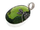 Green stone Mosquito .925 Sterling Silver Pendant