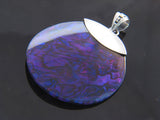 Paua Dyed Purple .925 Sterling Silver Pendant - Essentially Silver Jewelry