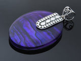 Paua Purple Dyed Oval Sterling Silver Pendant - Essentially Silver Jewelry