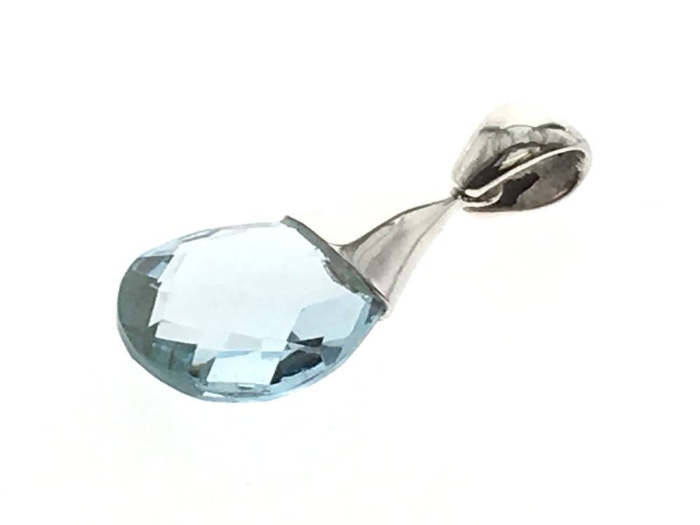 Crystal Sterling Silver Blue Pendant