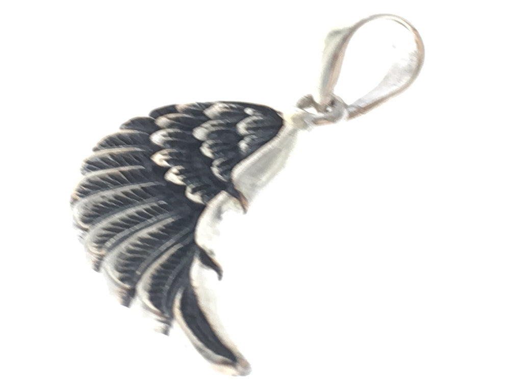 Angel wing sterling silver pendant - Essentially Silver Jewelry