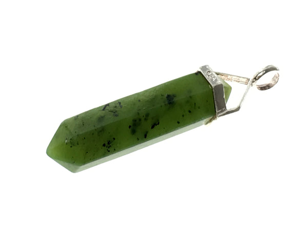 Crystal Jade Double Terminated Point Sterling Silver Pendant - Essentially Silver Jewelry