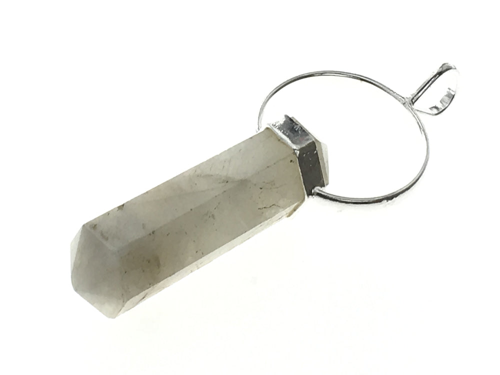 Crystal Quartz Halo Silver Pendant - Essentially Silver Jewelry