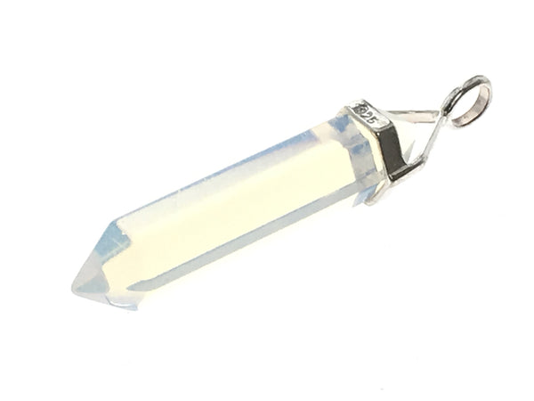 Crystal Opalite Double Terminated Sterling Silver Pendant - Essentially Silver Jewelry