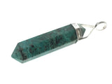 Crystal African Turquoise Double Terminated Sterling Silver Pendant