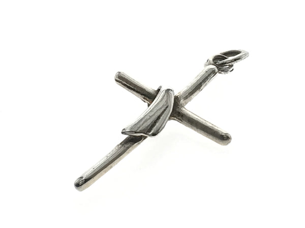 Cross Sashed Sterling Silver Pendant