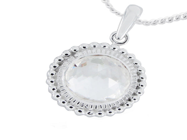 Cubic Zirconia .925 Sterling Silver Pendant - Essentially Silver Jewelry