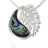 Paua Fern Sterling Silver Pendant - Essentially Silver Jewelry