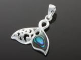 Paua Fish Tail Filagree Sterling Silver Pendant - Essentially Silver Jewelry