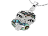 Paua Tiki Head Sterling Silver Charm/Pendant - Essentially Silver Jewelry