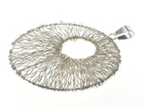 Textured Flat Hoop Sterling Silver Pendant - Essentially Silver Jewelry