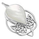 Celtic Knot Mother of Pearl Sterling Silver Pendant