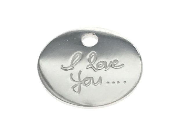 Tag 8mm  with “I love you” Inscription - Essentially Silver Jewelry