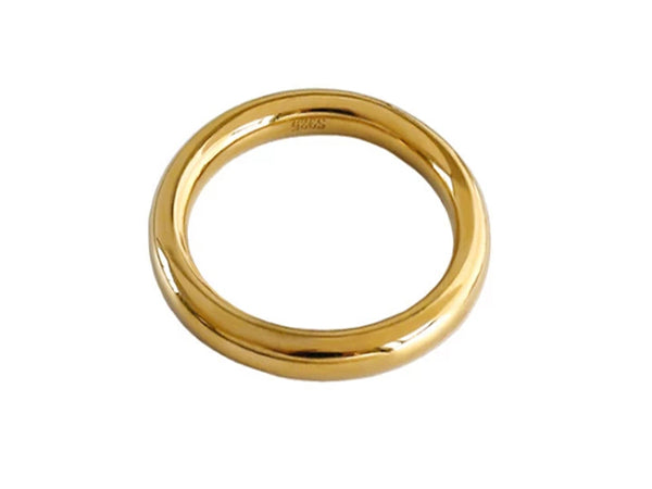 Gold Plated Rounded Sterling Silver Band