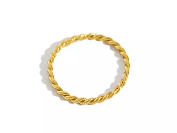 Twisted Gold Plated Sterling Silver Ring
