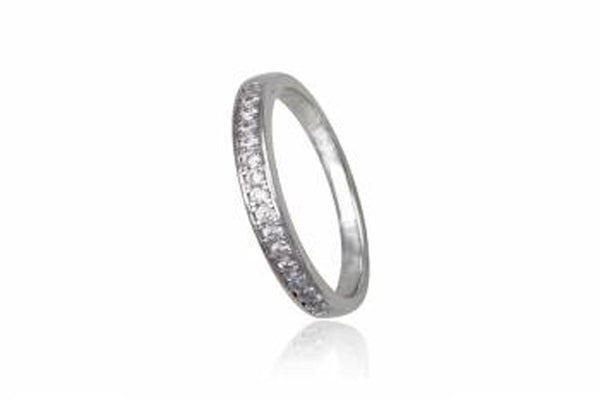 Cubic Zirconia Sterling Silver Band