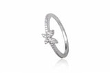 Butterfly Cubic Zirconia Sterling Silver Ring